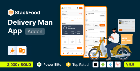 StackFood Multi Restaurant - Food Ordering Delivery Man App